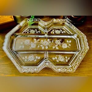Depression Glass Divided Platter